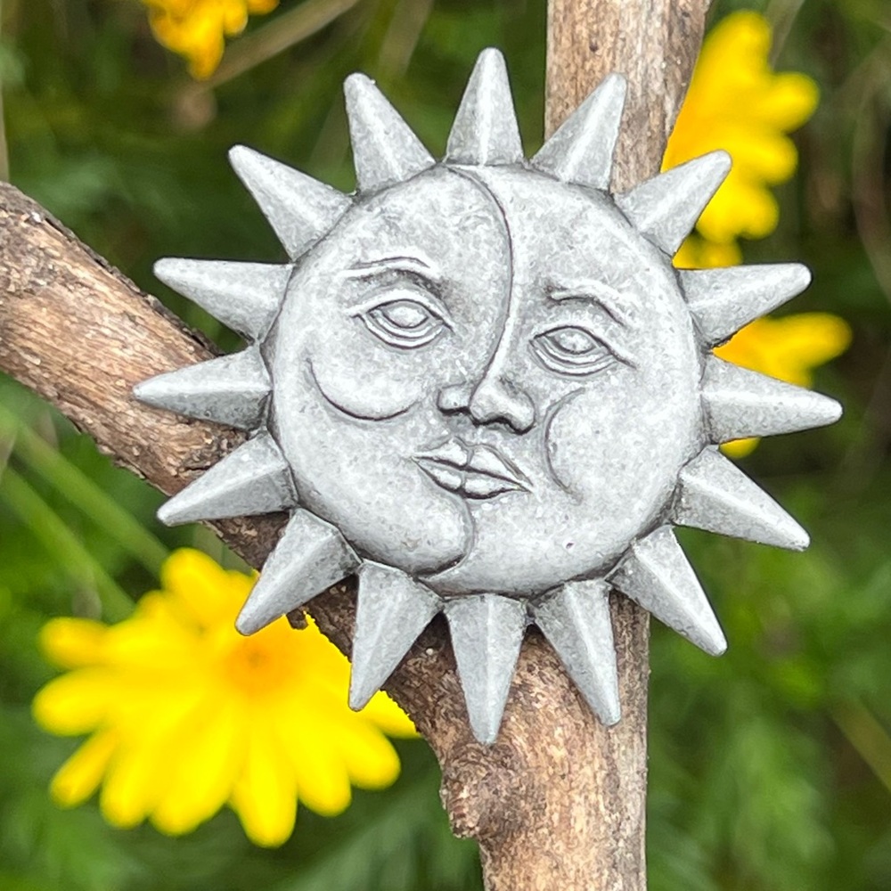 Vintage Danecraft Celestial Sun & Moon Brooch – 1 7/8”